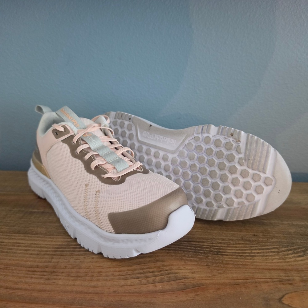 Timberlandβ PRO Womens Setra Work Shoe Pink Tan Composite Toe Sneaker US 6